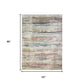 5' x 8' Beige Geometric Distressed Area Rug With Fringe