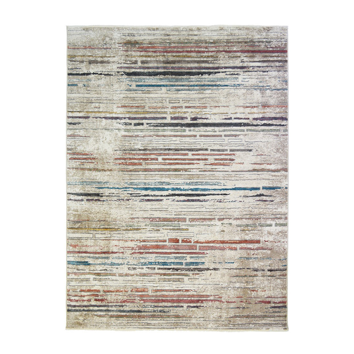 9' X 13' Beige Geometric Distressed Area Rug With Fringe