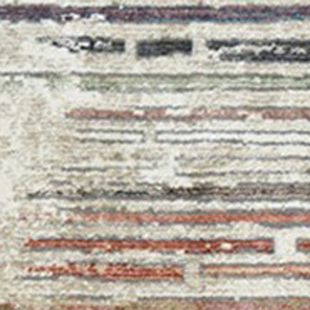 9' X 13' Beige Geometric Distressed Area Rug With Fringe