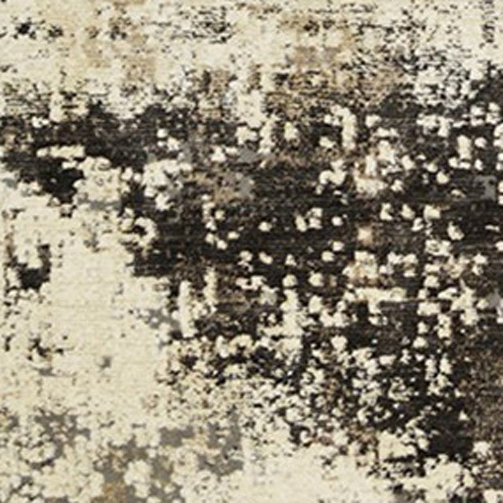 8' x 10' Black Abstract Distressed Area Rug