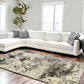 9' X 13' Black Abstract Distressed Area Rug With Fringe