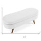 44" White and Brown Linen Upholstered Storage Bench with Flip Top