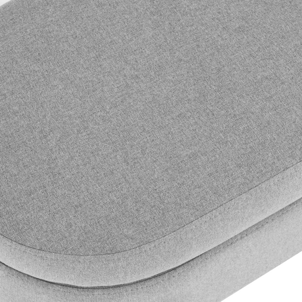 44" Gray and Brown Linen Upholstered Storage Bench with Flip Top