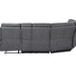 Gray Faux Leather Reclining Curved Corner Sectional With Console