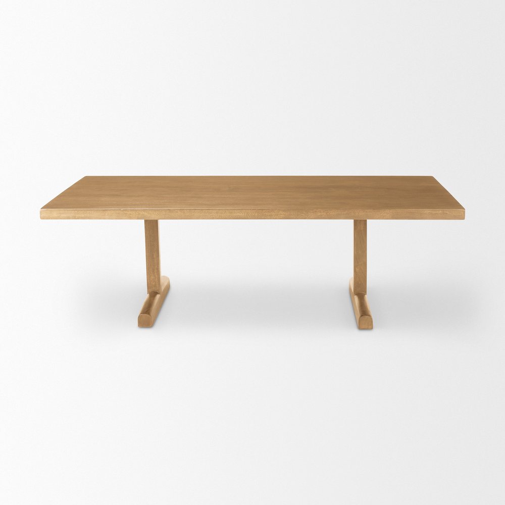 Wooden table on a white background
