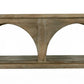 59" Brown Solid Wood Distressed Floor Shelf Coffee Table With Shelf