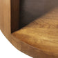 Set of Two Walnut Solid Wood Round Distressed Solid Nested Coffee Tables