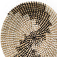 12" X 12" Brown Black And White Round Geo Seagrass Hanging Dimensional Sculpture