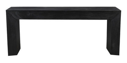 72" Charcoal Solid Wood Distressed Frame Console Table