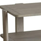 45" Natural Solid Wood Distressed Coffee Table With Shelf