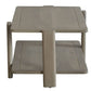 45" Natural Solid Wood Distressed Coffee Table With Shelf