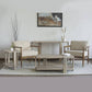45" Natural Solid Wood Distressed Coffee Table With Shelf