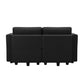 64" Black Faux Leather Loveseat With Storage