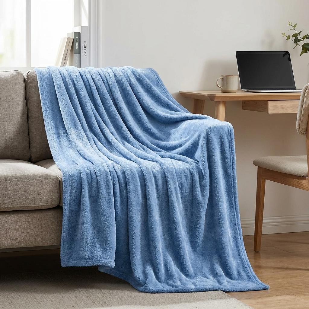 50" X 60" Black Fleece Plush Throw Blanket