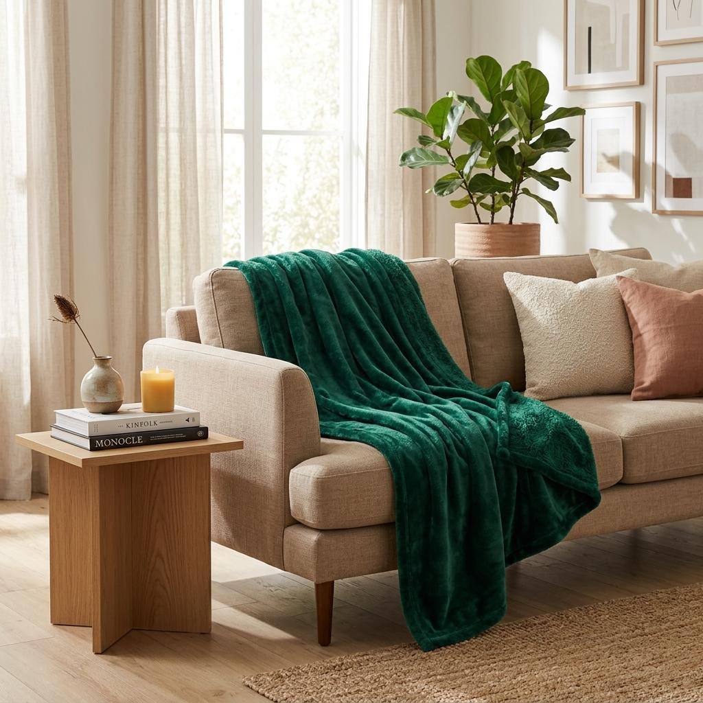 50" X 60" Black Fleece Plush Throw Blanket