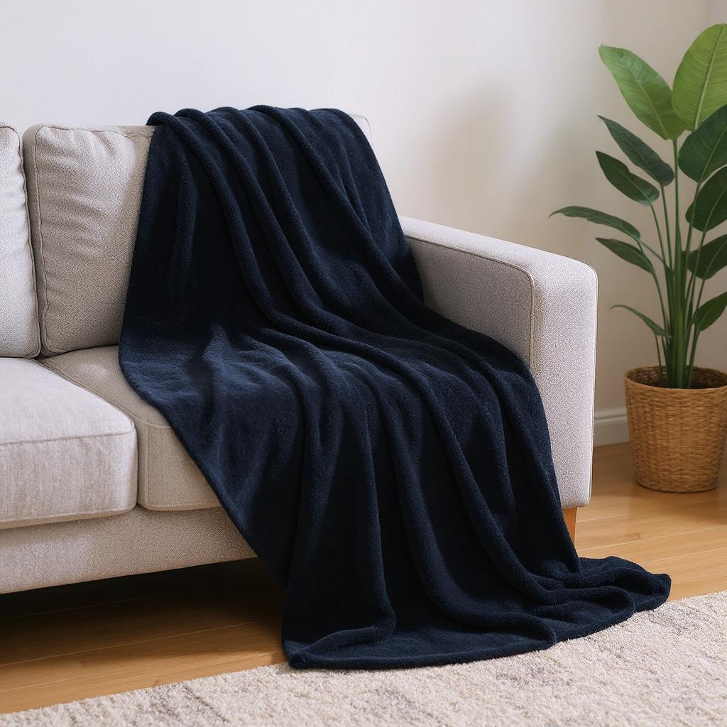 50" X 60" Black Fleece Plush Throw Blanket