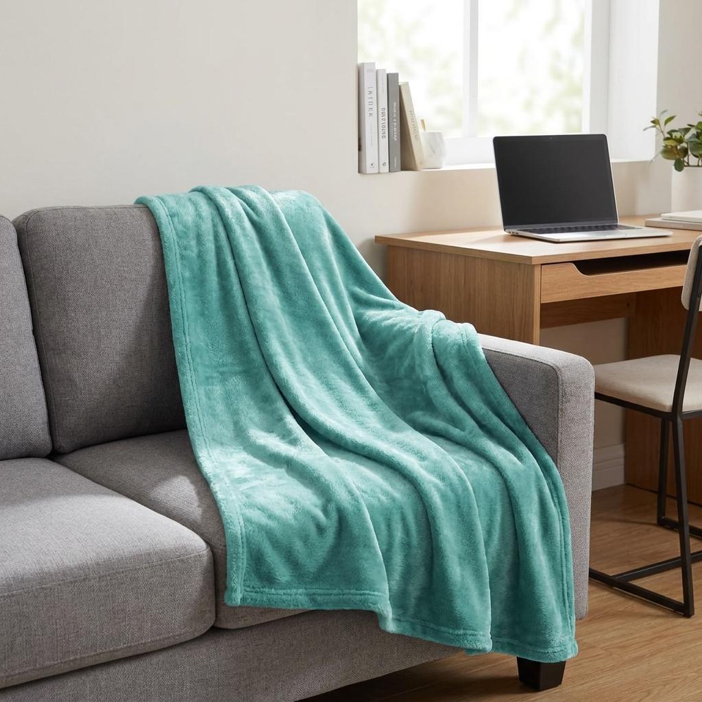 50" X 60" Black Fleece Plush Throw Blanket